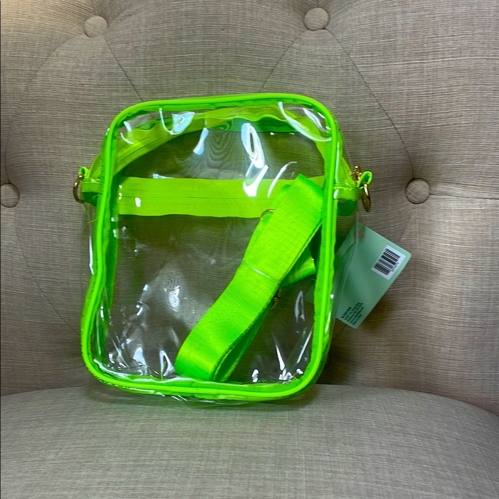 The Spring Shop Neon Green Clear Stadium Bag